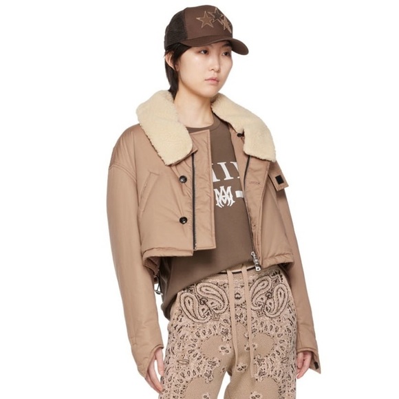 Amiri Short Parka Jacket in Dark Khaki - Sz M - Picture 3 of 15